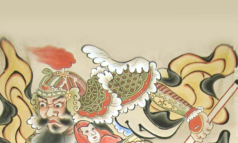 江戸期の痛んだ絵のぼり「趙雲図」を再制作したページへ