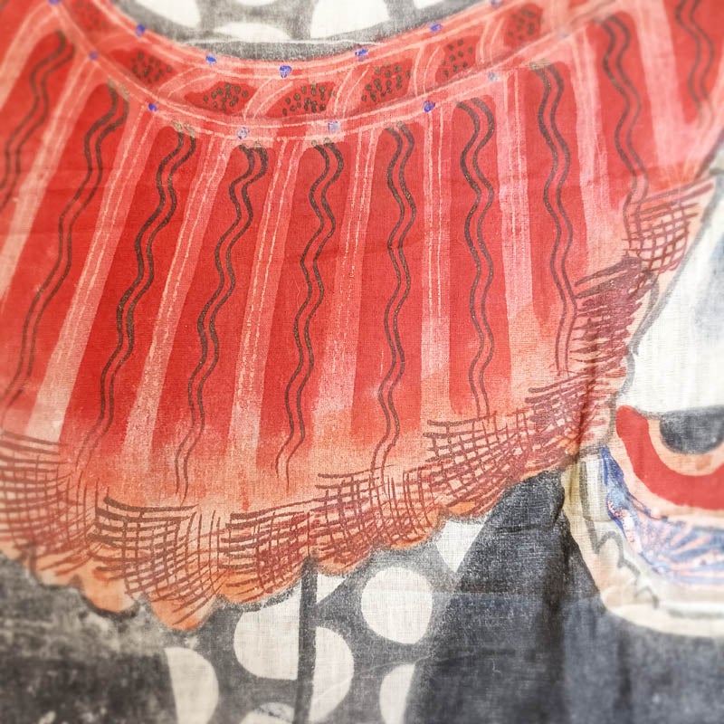 秀吉図幟｜甲冑・装飾（遠見で収まりよく映る描き込み量）