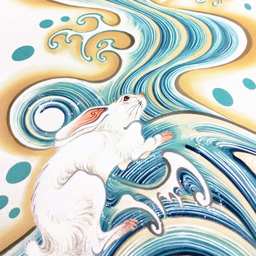 室内用絵のぼり波兎｜辰昇作