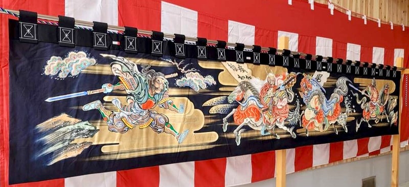 甘粕景持や原大隅守、騎馬を横方向へ展開した川中島合戦の水引幕