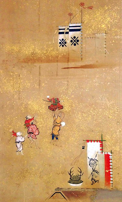 江戸中期の武者のぼりと旗指物と兜と五月人形