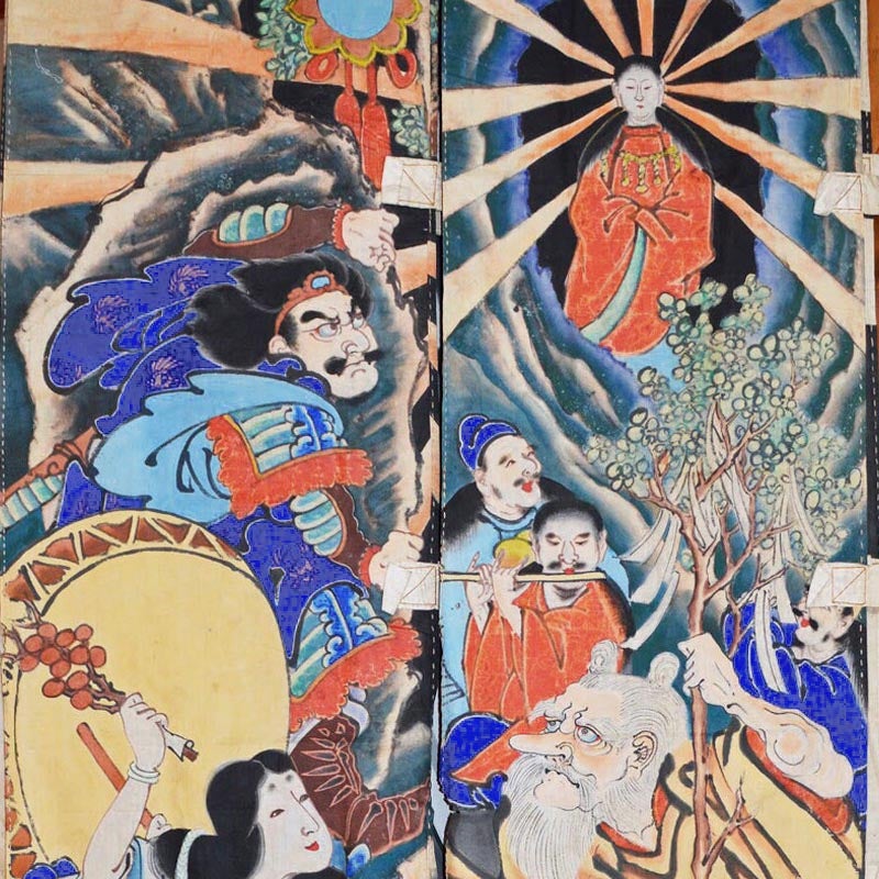 須藤晏斎『岩戸神楽乃起顕図幟』──庶民信仰と祝祭芸能としての神話図像のブログ記事を見る